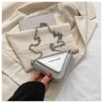 Wholesale Women Fashion Casual Solid Color Pu Mini Triangle Crossbody Bag - Image 8