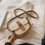 Wholesale Women Fashion Contrast Color Straw Woven Crossbody Bag - Image 9