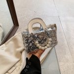 Wholesale Summer Shiny Sequin Pearl Strap Crossbody Mini Bag - Image 9