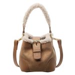 Wholesale Women Fashion Casual Lamb Wool Suede Bucket Crossbody Bag - Image 8