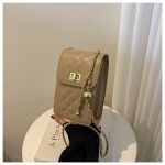 Women Fashion Rhomboid Flap Lock Rectangular Chain Crossbody Bag - Image 9