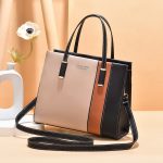 Wholesale Women Fashion Casual Contrast Color Large Capacity Handbag - Image 8