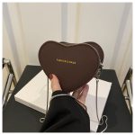 Wholesale Women Fashion Creative Solid Color Love-Shaped Chain Crossbody Bag - Image 8