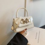 Wholesale Women Fashion Solid Color Butterfly Buckle Square Crossbody Bag - Image 9