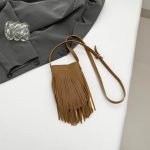 Wholesale Women Fashion Mini Solid Color Tassel Mobile Phone Crossbody Bag - Image 9