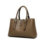 Women Fashion Casual Solid Color Litchi Pattern Handbag - Image 7