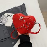 Wholesale Women Fashion Creative Heart Shape Zipper PU Crossbody Bag - Image 9
