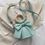 Women Fashion Solid Color Bow PU Crossbody Bag - Image 9