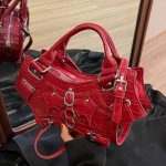Women Fashion Gothic Bat Wing Studded Handle Crossbody Bag - Image 9