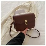 Wholesale Simple Solid Color Lock Square Crossbody Bag - Image 9