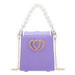 Wholesale Women Fashionable Heart-Shaped Square Pearl Chain Crossbody Bag - Image 8