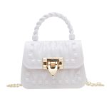 Women Fashion Solid Color Mini Lock Chain Crossbody Bag - Image 9