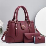 Wholesale Women Casual Simple Solid Color Handbag Set - Image 2