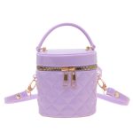 Wholesale Women Fashion Mini Cylinder Jelly Color Zipper Crossbody Bag - Image 9