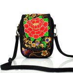 Wholesale Women Bohemian Ethnic Floral Embroidered Design Crossbody Zip Bag - Image 10