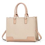 Wholesale Women Fashion Casual Color Block Large Capacity Handbag - Image 2