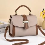 Wholesale Women Casual Retro Simple Color Block Handbag - Image 6