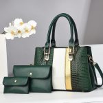 Wholesale Women Fashion Casual Bright Stone-Print Large Capacity PU Handbag Three-Pice Set - Image 3