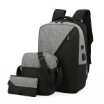 Wholesale 3 In 1 Casual Design Color Blocking Canvas Backpack - Image 8