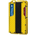 Men'S Fashion Casual Carbon Fiber Metal Anti-Magnetic Automatic Shot Card Wallet