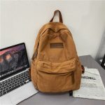 Wholesale Canvas Neutral Casual Design Solid Color Large Capacity Backpack - Image 9