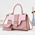 Women Fashion Casual Bright Leather Crocodile-Pattern Large Capacity Handbag Two-Piece Set - Image 5