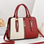 Wholesale Women Fashion Colorblock Large Capacity Zipper Handbag - Image 7