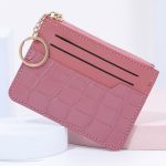 Wholesale Women Fashion Simple Solid Color Stone Pattern Zipper Thin Wallet - Image 9