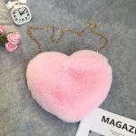Wholesale Women Fashion Valentine'S Day Heart Peach Heart Plush Chain Bag - Image 18