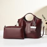 Wholesale Women Fashion Casual Solid Color Cowhide Pattern Large Capacity Handbag - Image 3