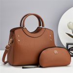 Wholesale Women Fashion Casual Solid Color Bag Large Capacity Handbag Two-Piece Set - Image 6