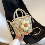 Wholesale Women Fashion Casual Vacation Straw Woven Beach Handbag - Image 9