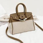 Wholesale Elegant Large Capacity Canvas Color Contrast Handbags