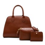 Wholesale Elegant And Elegant Solid Color Bag Large Capacity Handbag Three Piece Set - Image 9