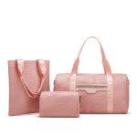 Wholesale Simple Solid Color Bag Large Capacity Handbag Three-Piece Set - Image 5