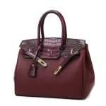 Wholesale Women Fashion Large Capacity Serpentine Pattern Stitching Handbag - Image 8