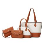 Wholesale Women Fashion Casual Simple Contrast Color Handbag 4-Piece Set - Image 6