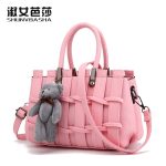 Wholesale Fashion Large Capacity Solid Color Stitching Handbag - Image 4