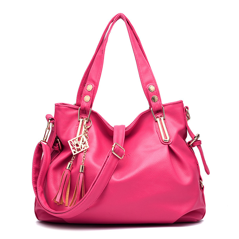 color_3-267 Wholesale Classic Casual Solid Color Large Capacity Handbags - Image 1