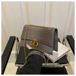 Women Fashion Versatile Square Chain Crocodile Gradient Color Shoulder Bag - Image 8