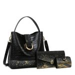 Wholesale Women Fashion Crocodile Print Large Capacity Handbag Sets - Image 9