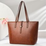 Wholesale Women Fashion Casual Solid Color Large Capacity Tote Bag - Image 2