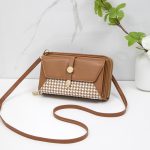 Wholesale Women Fashion Casual Houndstooth Double Zipper Shoulder Bag - Image 8
