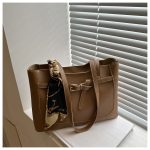 Wholesale Women Fashion Casual Solid Color Large Capacity Ribbon Tote Bag - Image 8