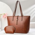 Wholesale Women Fashion Casual Solid Color Large Capacity Tote Bag Set - Image 3