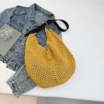 Wholesale Women Fashion Casual Solid Color Large Capacity Woven Shoulder Bag - Image 7