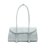 Wholesale Women Fashion Casual Solid Color Wax Leather Baguette Shoulder Bag - Image 9