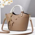 Wholesale Women Fashion Casual Solid Color Portable Bucket Handbag - Image 8