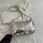Wholesale Women Fashion Solid Color Sequin Shoulder Bag - Image 8