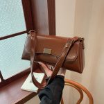 Wholesale Women Fashion Retro Solid Color Rectangular Shoulder Bag